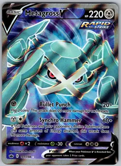 Metagross V 181/198 Ultra Rare Chilling Reign Pokemon Near Mint - Image 1