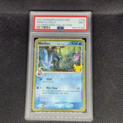 PSA 9 MINT Mimikyu Holo Promo Celebrations Collection 2021 Pokemon SWSH136 - Image 1