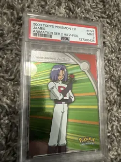 2000 TOPPS POKEMON TV ANIMATION SERIES 2 HEROES & VILLAINS HV4 JAMES FOIL psa 9 - Image 1