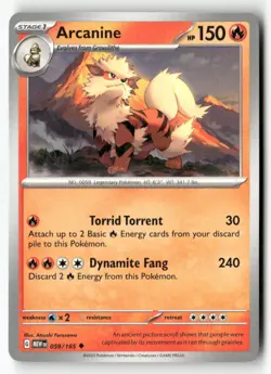 Arcanine 059/165 Uncommon 151 Pokemon Near Mint - Image 1