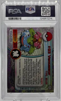 2000 Pokemon Topps Chrome TV Venusaur #3 Sparkle Holo PSA 9 MINT POP 19 - Image 2