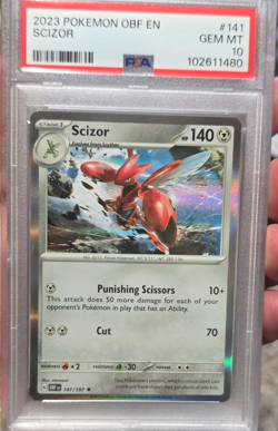 Scizor PSA 10 2023 SV03 Obsidian Flames 141/197 Rare Holo EN - Image 1