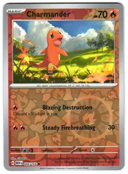Charmander 004/165 Reverse Holo SV: Scarlet & Violet 151 English Pokemon NM - Image 1