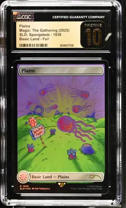 PLAINS #1939 Secret Lair SpongeBob Foil Rare CGC Pristine 10 MTG [Nostalgium] - Image 1