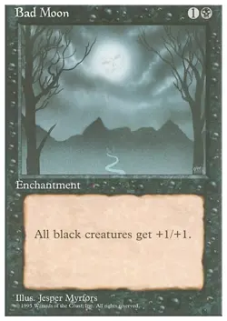 BAD MOON x1 mtg Very Light Play 4th Edition 1 Rare - Image 1