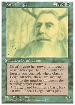 GAEA'S LIEGE x1 mtg Very Light Play 4th Edition 1 Rare - Image 1