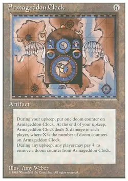 ARMAGEDDON CLOCK x1 mtg NM 4th Edition 1 Rare UNPLAYED - Image 1
