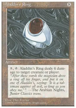 ALADDIN'S RING x1 mtg NM/NM- 4th Edition 1 Rare UNPLAYED - Image 1