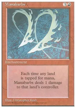 MANABARBS x1 mtg NM/NM- 4th Edition 1 Rare UNPLAYED - Image 1