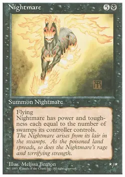 NIGHTMARE x1 mtg NM 4th Edition 1 Rare UNPLAYED - Image 1