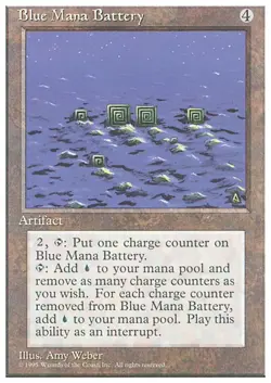 BLUE MANA BATTERY x1 mtg NM 4th Edition 1 Rare UNPLAYED - Image 1