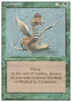 COCKATRICE x1 mtg NM 4th Edition 1 Rare UNPLAYED - Image 1
