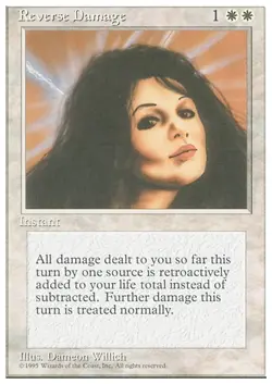REVERSE DAMAGE x1 mtg NM 4th Edition 1 Rare UNPLAYED - Image 1