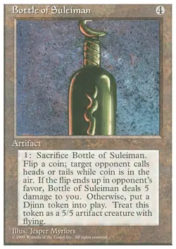 BOTTLE OF SULEIMAN x1 mtg NM 4th Edition 1 Rare UNPLAYED - Image 1