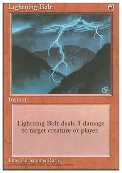 LIGHTNING BOLT x1 mtg Very Light Play 4th Edition 1 Common - Image 1