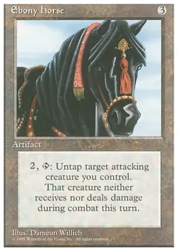 EBONY HORSE x1 mtg NM 4th Edition 1 Rare UNPLAYED - Image 1