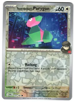 Team Rocket's Porygon 153/182 Reverse Holo SV10: Destined Rivals Pokemon TCG - Image 1