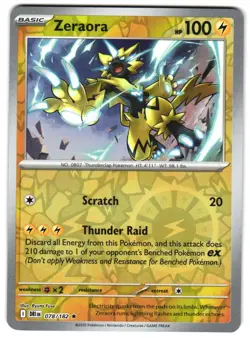 Zeraora 078/182 Reverse Holo SV10: Destined Rivals Pokemon TCG - Image 1