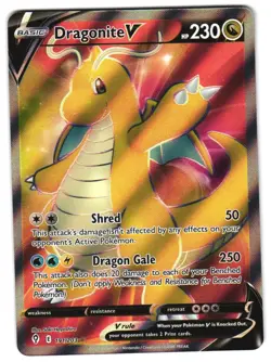 Dragonite V (Full Art) 191/203 SWSH07: Evolving Skies NM Pokemon TCG - Image 1