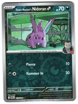 Team Rocket's Nidoran M 117/182 Reverse Holo SV10: Destined Rivals Pokemon TCG - Image 1