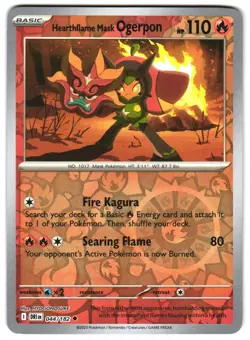 Hearthflame Mask Ogerpon 044/182 Reverse Holo SV10: Destined Rivals Pokemon TCG - Image 1