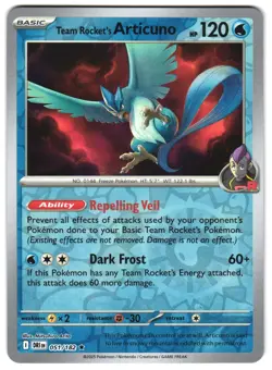 Team Rocket's Articuno 051/182 Reverse Holo SV10: Destined Rivals Pokemon TCG - Image 1