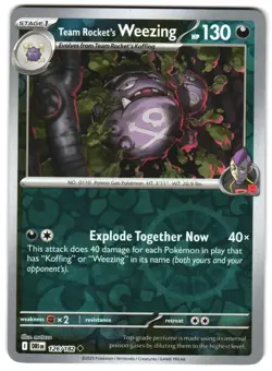 Team Rocket's Weezing 126/182 Reverse Holo SV10: Destined Rivals Pokemon TCG - Image 1