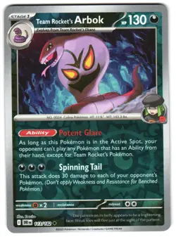 Team Rocket's Arbok 113/182 Reverse Holo SV10: Destined Rivals Pokemon TCG - Image 1