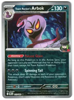 Team Rocket's Arbok 113/182 Reverse Holo SV10: Destined Rivals Pokemon TCG - Image 1