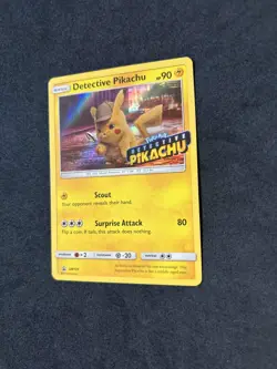 Detective Pikachu SM170 Pokemon Sun & Moon Stamped Black Star Promo NM - Image 2