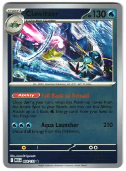Clawitzer 038/132 Reverse Holo ME01: Mega Evolution Pokemon TCG - Image 1