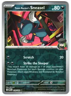 Team Rocket's Sneasel 128/182 Reverse Holo SV10: Destined Rivals Pokemon TCG - Image 1
