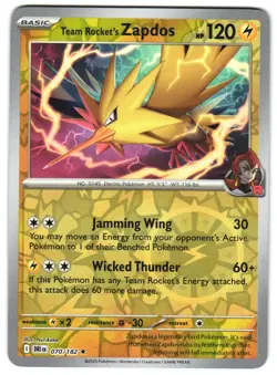 Team Rocket's Zapdos 070/182 Reverse Holo SV10: Destined Rivals Pokemon TCG - Image 1