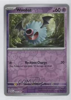 Woobat Reverse Foil Pokemon Scarlet & Violet Paldean Fates #032 - Image 1