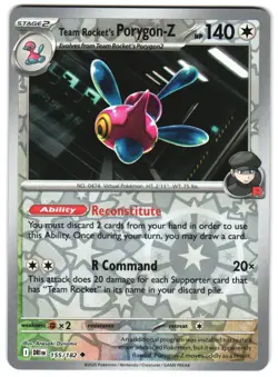 Team Rocket's Porygon-Z 155/182 Reverse Holo SV10: Destined Rivals Pokemon TCG - Image 1