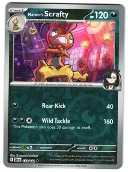 Marnie's Scrafty 133/182 Reverse Holo SV10: Destined Rivals Pokemon TCG - Image 1