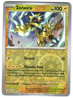 Zeraora 078/182 Reverse Holo SV10: Destined Rivals Pokemon TCG - Image 1