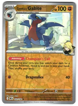 Cynthia's Gabite 103/182 Reverse Holo SV10: Destined Rivals Pokemon TCG - Image 1