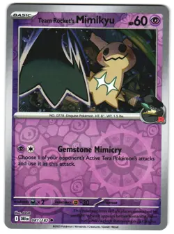 Team Rocket's Mimikyu 087/182 Reverse Holo SV10: Destined Rivals Pokemon TCG - Image 1