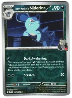 Team Rocket's Nidorina 115/182 Reverse Holo SV10: Destined Rivals Pokemon TCG - Image 1