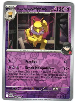 Team Rocket's Hypno 080/182 Reverse Holo SV10: Destined Rivals Pokemon TCG - Image 1