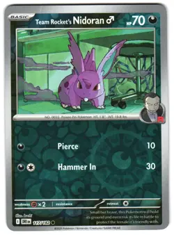 Team Rocket's Nidoran M 117/182 Reverse Holo SV10: Destined Rivals Pokemon TCG - Image 1