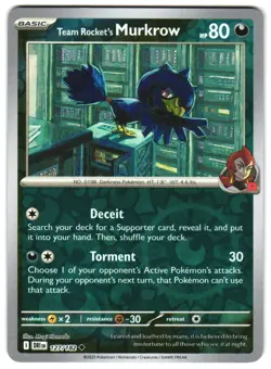 Team Rocket's Murkrow 127/182 Reverse Holo SV10: Destined Rivals Pokemon TCG - Image 1