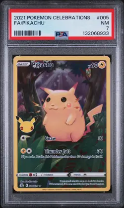 2021 Pokemon Celebrations #005 Fa/Pikachu PSA 7 - Image 1