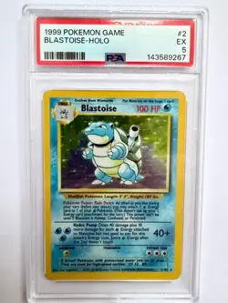 1999 Pokemon Base Set Blastoise Holo #2 PSA 5 EX WOTC Vintage - Image 1