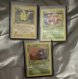 Nintendo Pokemon TCG 1999 Jungle 1st Edition Lot 3 Pikachu Paras Gloom 60/64 - Image 1