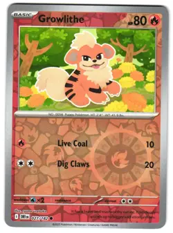 Growlithe 027/182 Reverse Holo SV10: Destined Rivals Pokemon TCG - Image 1