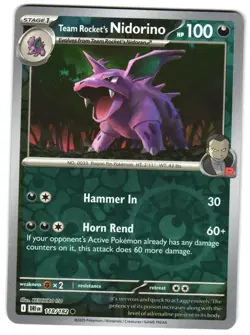 Team Rocket's Nidorino 118/182 Reverse Holo SV10: Destined Rivals Pokemon TCG - Image 1