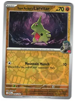 Team Rocket's Larvitar 094/182 Reverse Holo SV10: Destined Rivals Pokemon TCG - Image 1