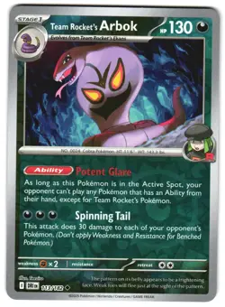 Team Rocket's Arbok 113/182 Reverse Holo SV10: Destined Rivals Pokemon TCG - Image 1